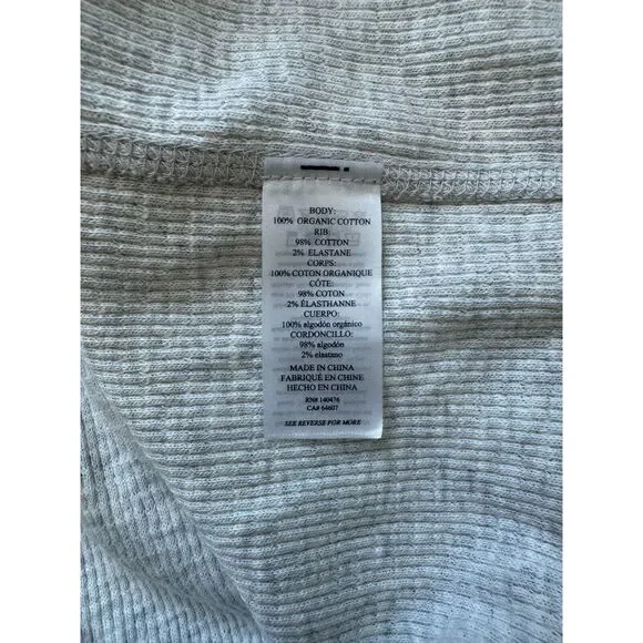 Faherty Mens Light Dove Heather Thermal Surplus Waffle Crew Neck T-Shirt Sz 2XL